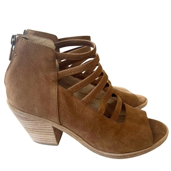 Eileen Fisher Nubuck James Elastic Multi Strappy Block Sandals Size 6.5 - Picture 4 of 9